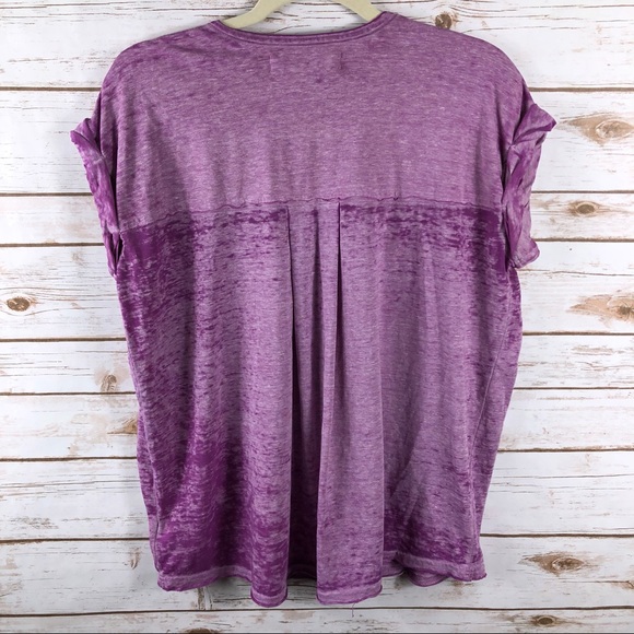 Free People Beach pink oversized rolled sleeve top - Picture 6 of 8